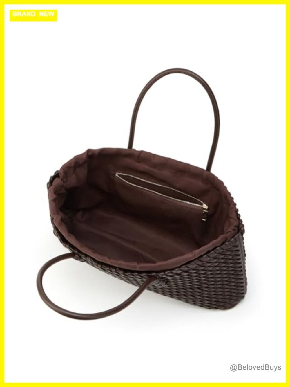 Large Vegan Leather Woven Tote Bag for Work Travel Crossbody - Picture 6 of 6